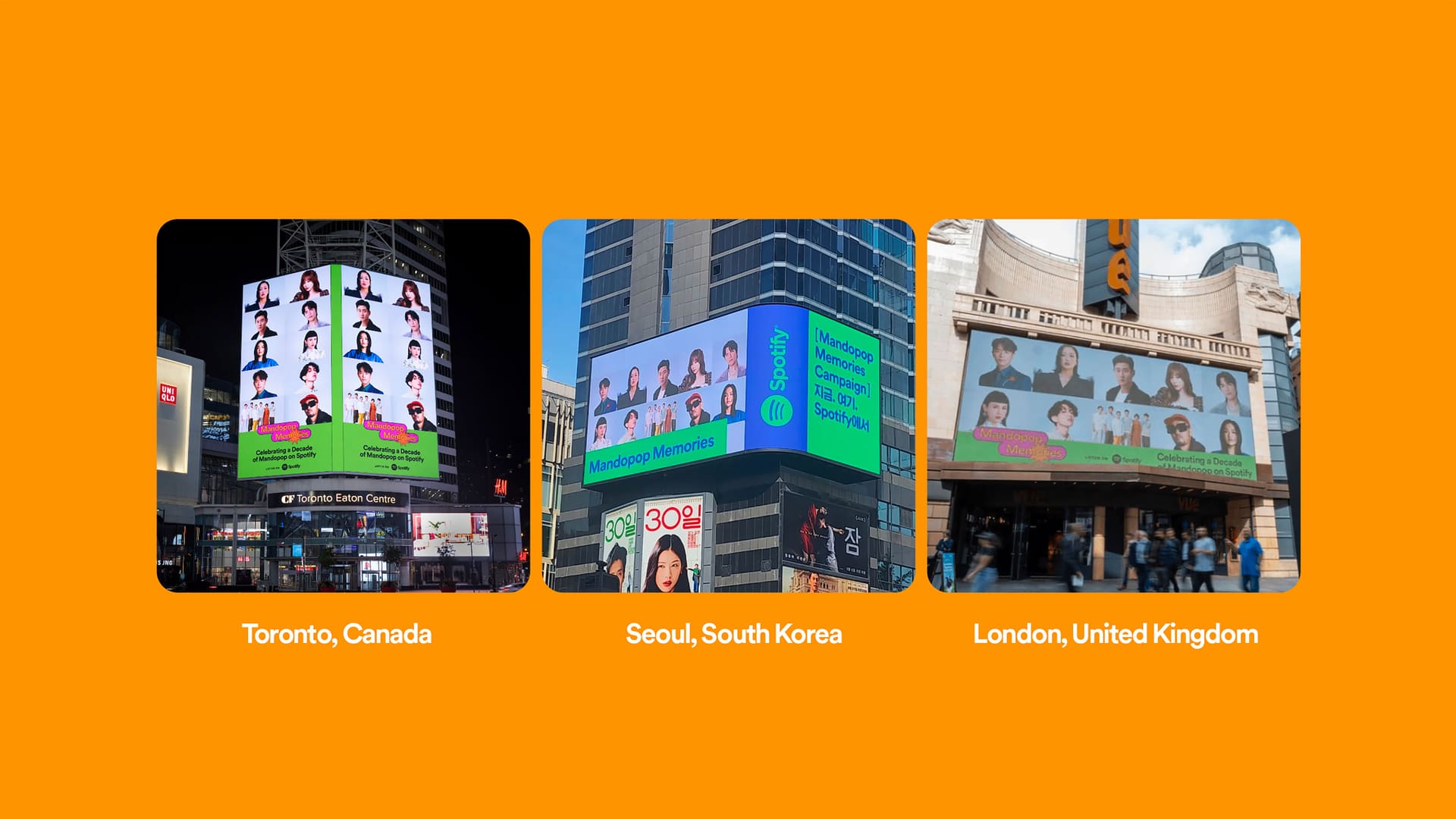 Mandopop Memories billboards in Toronto, Seoul and London